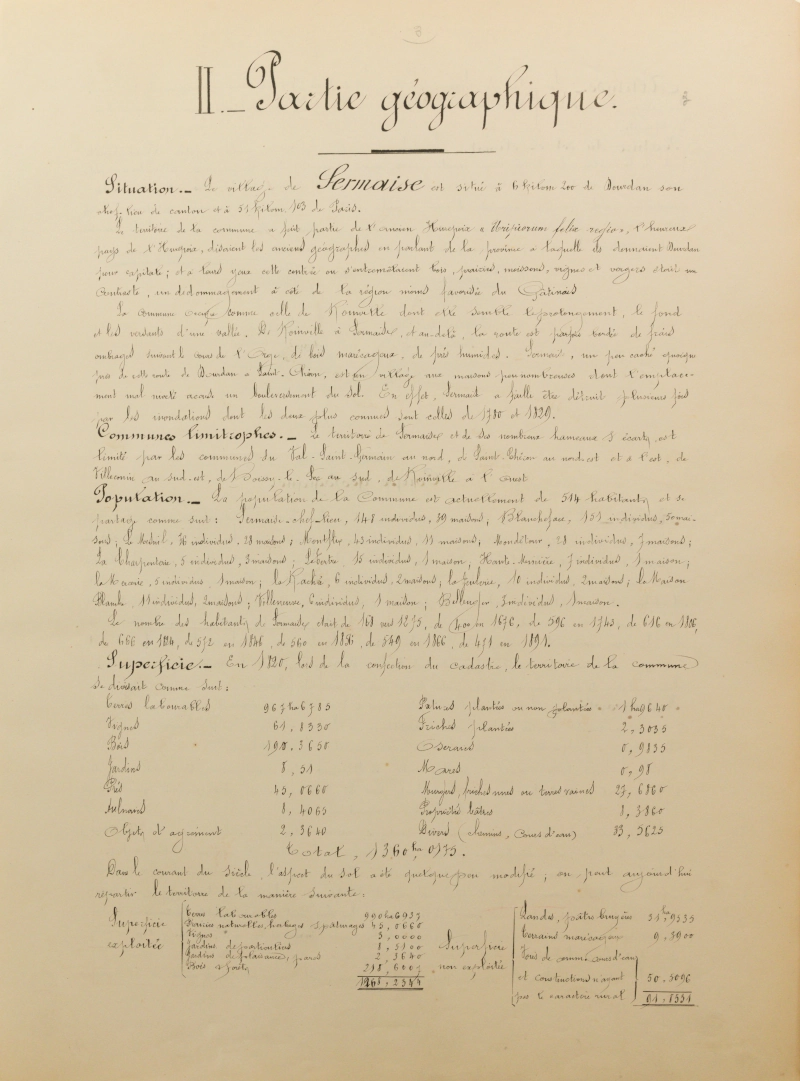 Manuscrit original de Martin Eugène Legrand, feuillet 3/36
